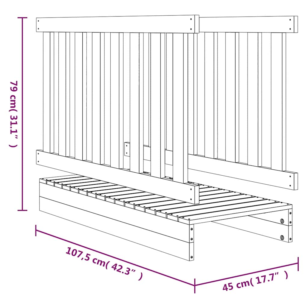 Speelbrug 45x107,5x79 cm geïmpregneerd grenenhout – afbeelding 6