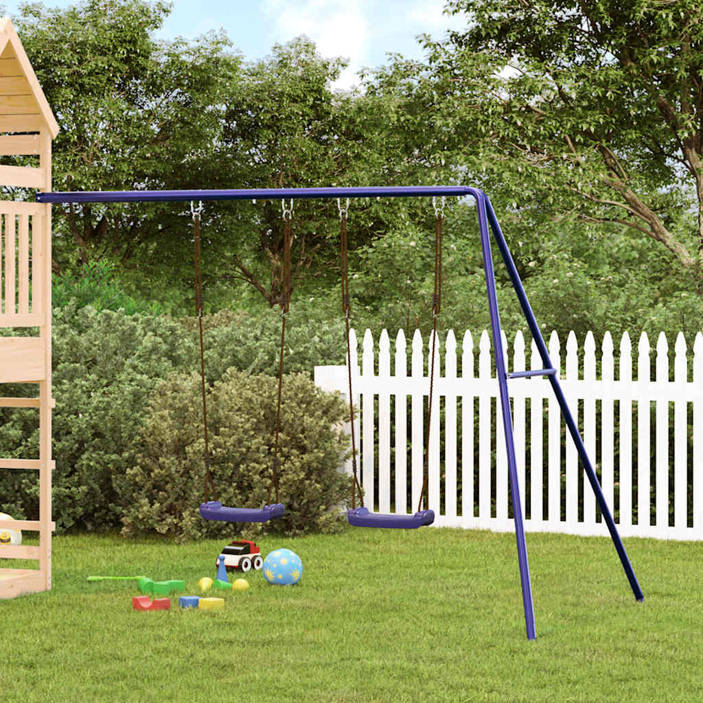 Schommels 2 st 265x185x188 cm blauw polypropeen – afbeelding 2