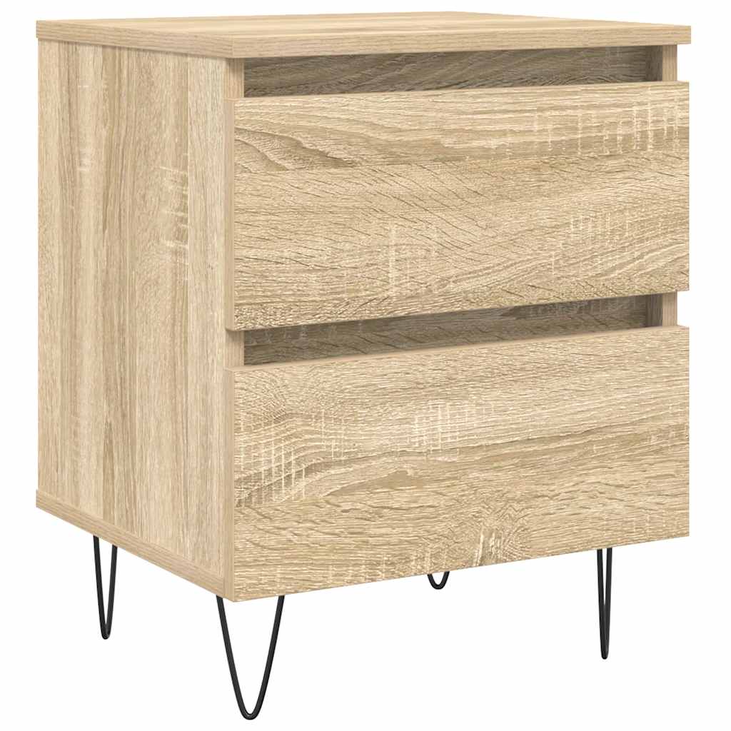 Nachtkastje 40x35x50 cm bewerkt hout sonoma eikenkleurig – afbeelding 2
