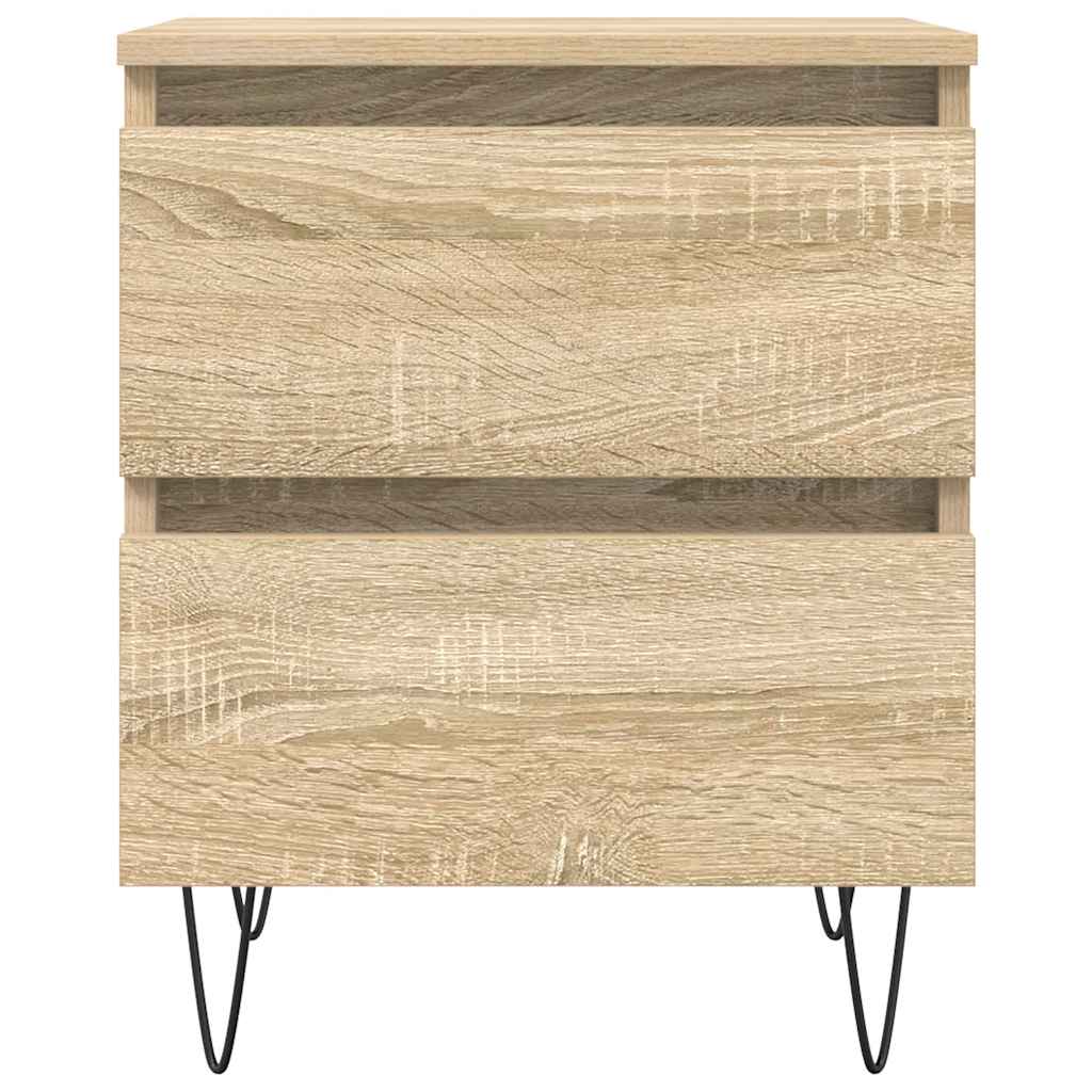 Nachtkastje 40x35x50 cm bewerkt hout sonoma eikenkleurig – afbeelding 5