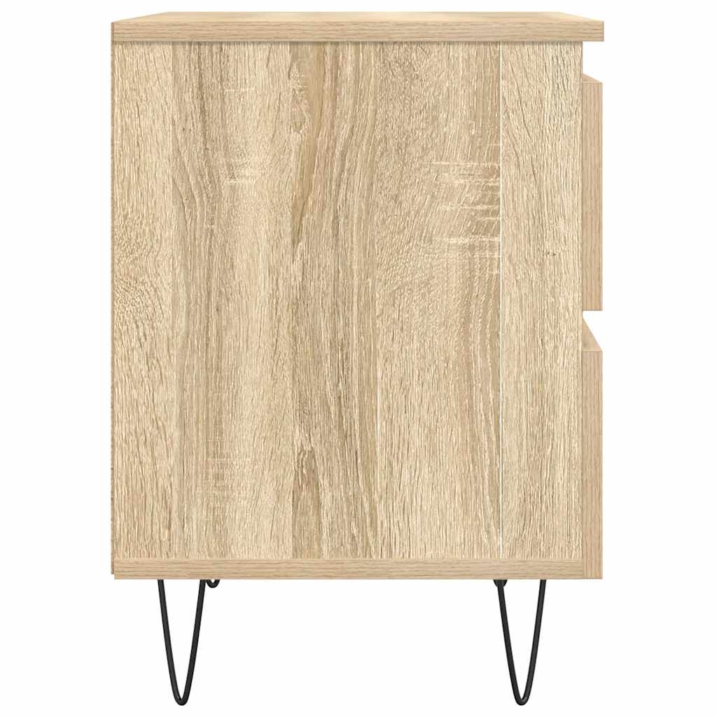 Nachtkastje 40x35x50 cm bewerkt hout sonoma eikenkleurig – afbeelding 7