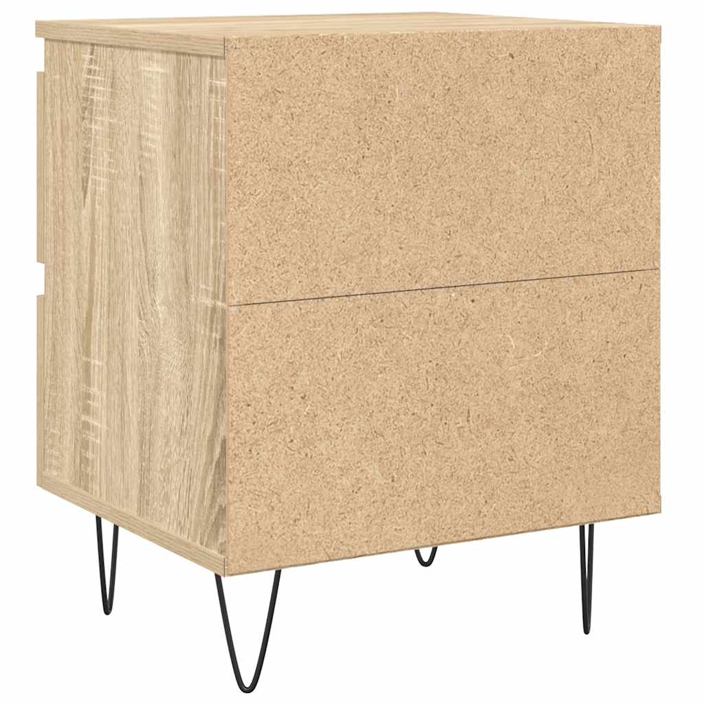 Nachtkastje 40x35x50 cm bewerkt hout sonoma eikenkleurig – afbeelding 8