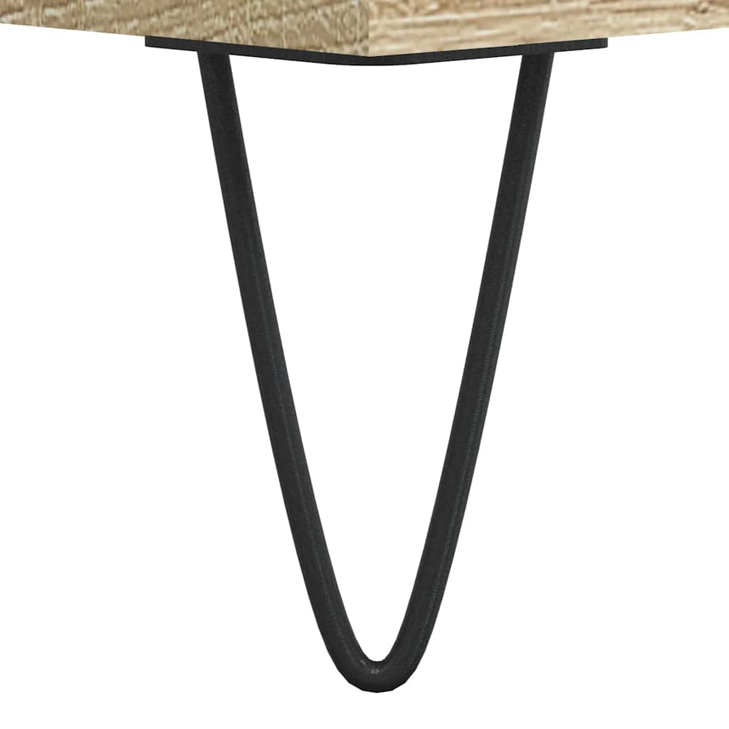 Nachtkastje 40x35x50 cm bewerkt hout sonoma eikenkleurig – afbeelding 9