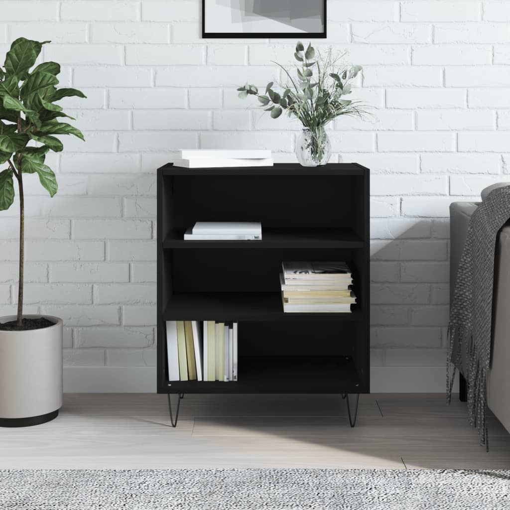 Dressoir 57x35x70 cm bewerkt hout zwart