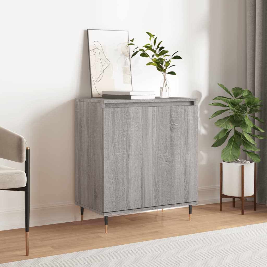 Dressoir 60x35x70 cm bewerkt hout grijs sonoma eikenkleurig