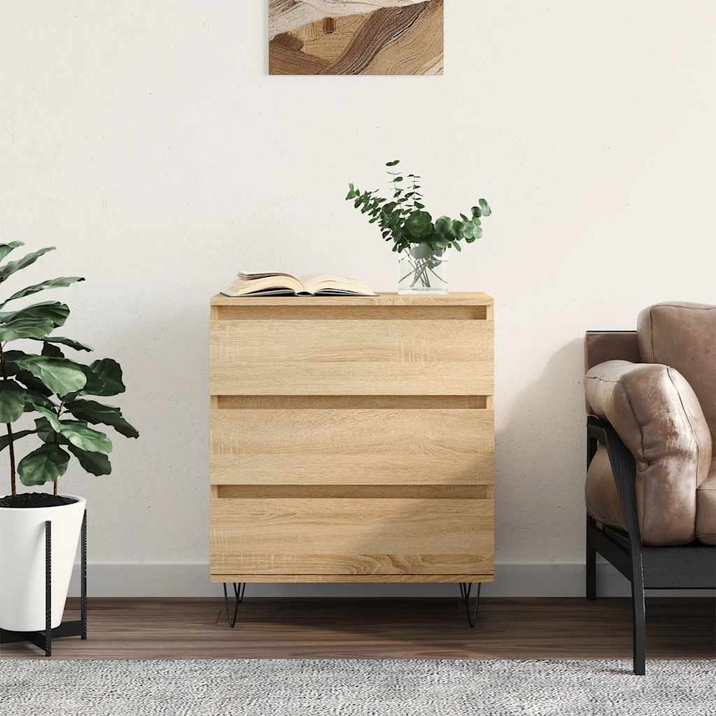 Dressoir 60x35x70 cm bewerkt hout sonoma eikenkleurig