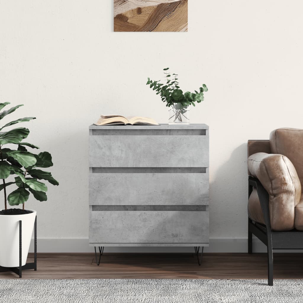 Dressoir 60x35x70 cm bewerkt hout betongrijs