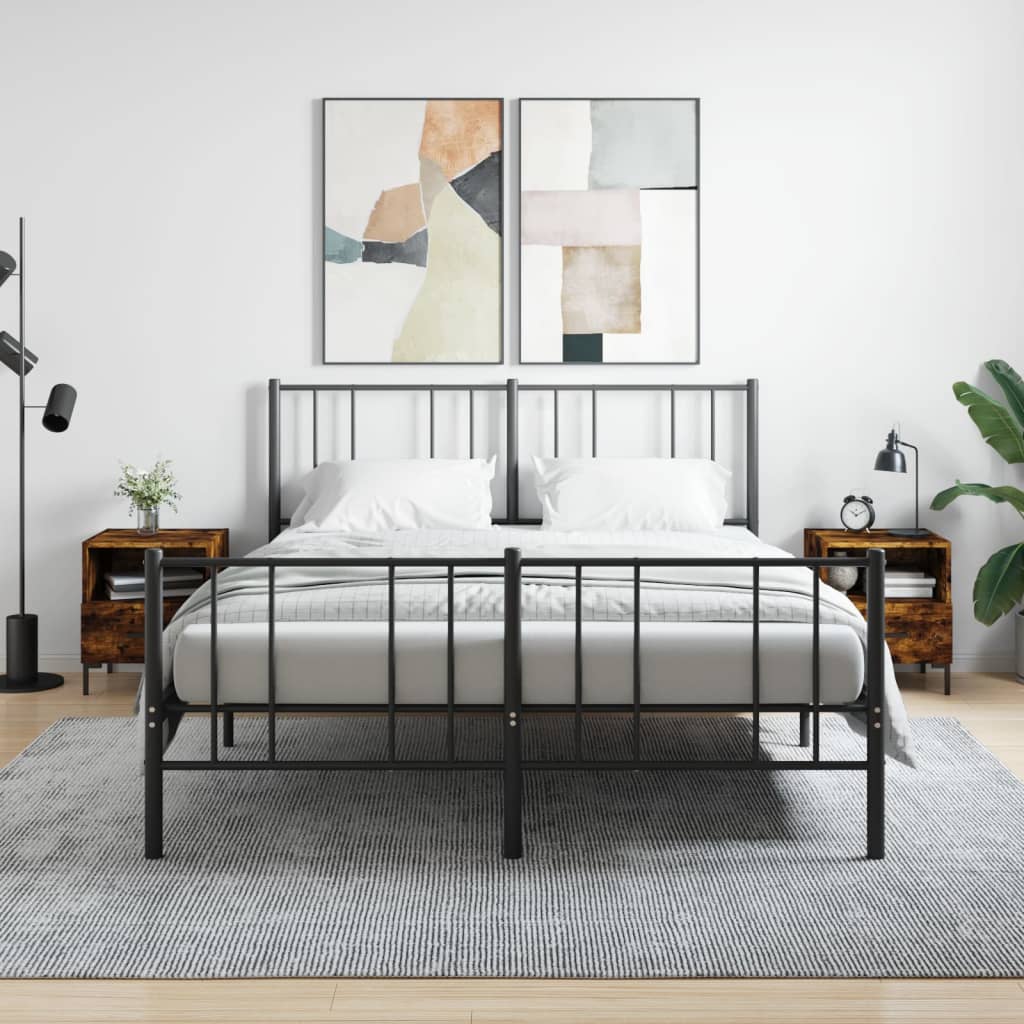 Nachtkastjes 2 st 40x35x47,5 cm bewerkt hout gerookt eikenkleur – afbeelding 1