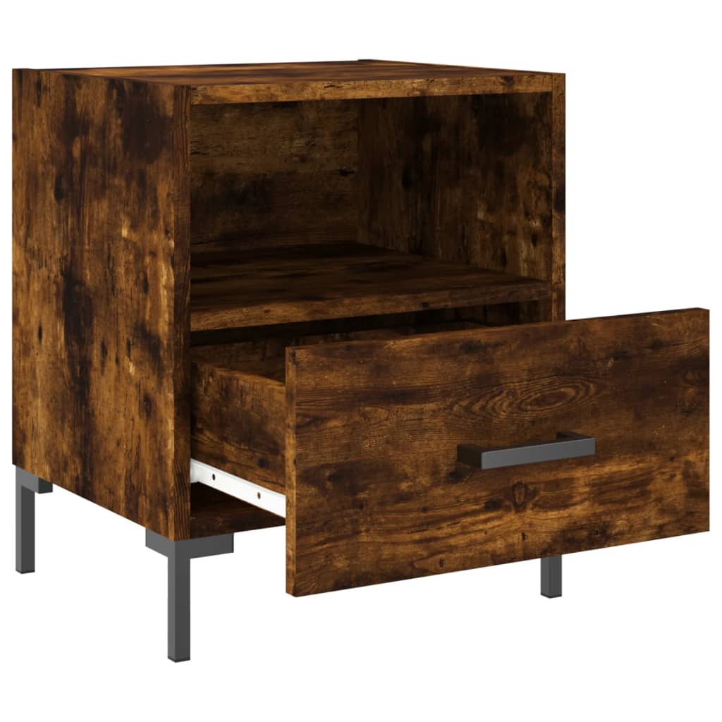 Nachtkastjes 2 st 40x35x47,5 cm bewerkt hout gerookt eikenkleur – afbeelding 5