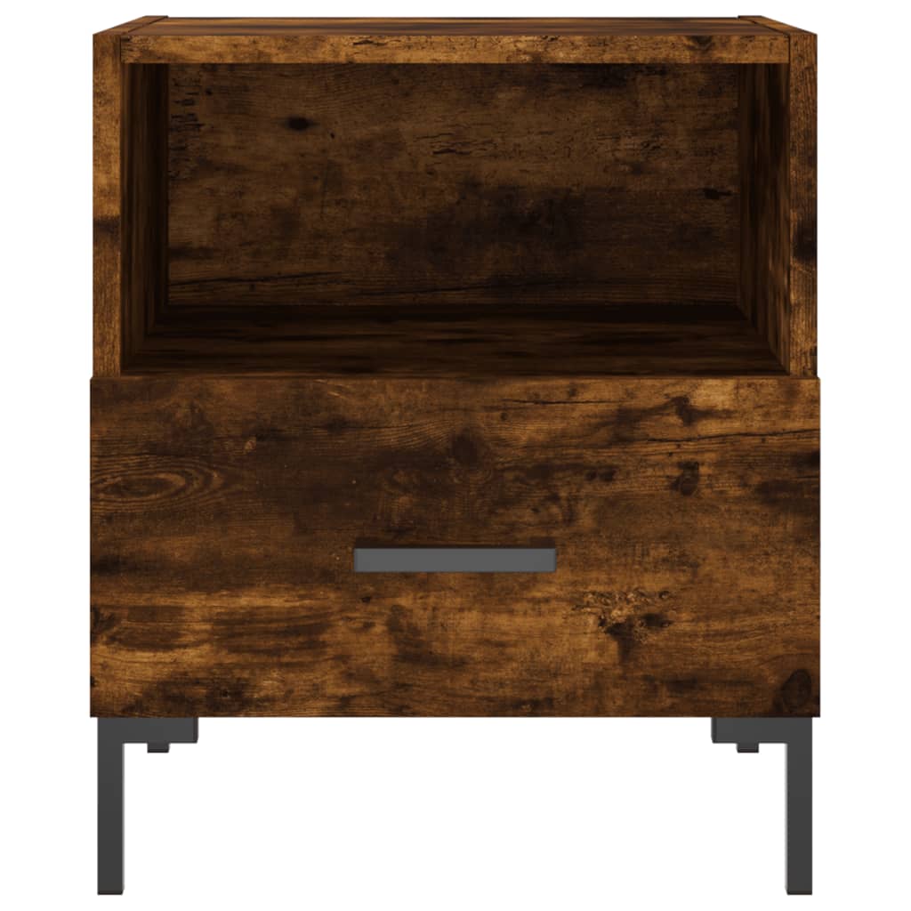 Nachtkastjes 2 st 40x35x47,5 cm bewerkt hout gerookt eikenkleur – afbeelding 7