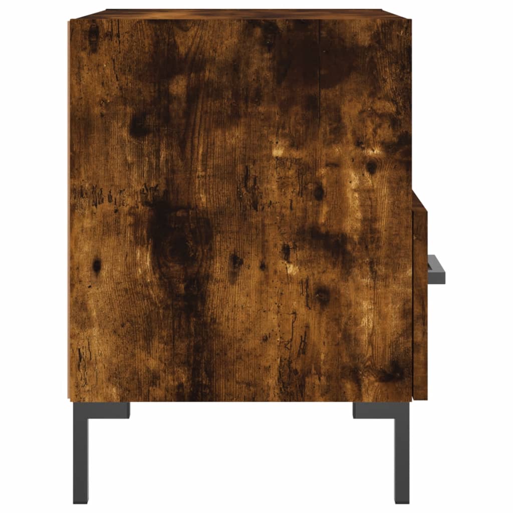 Nachtkastjes 2 st 40x35x47,5 cm bewerkt hout gerookt eikenkleur – afbeelding 8
