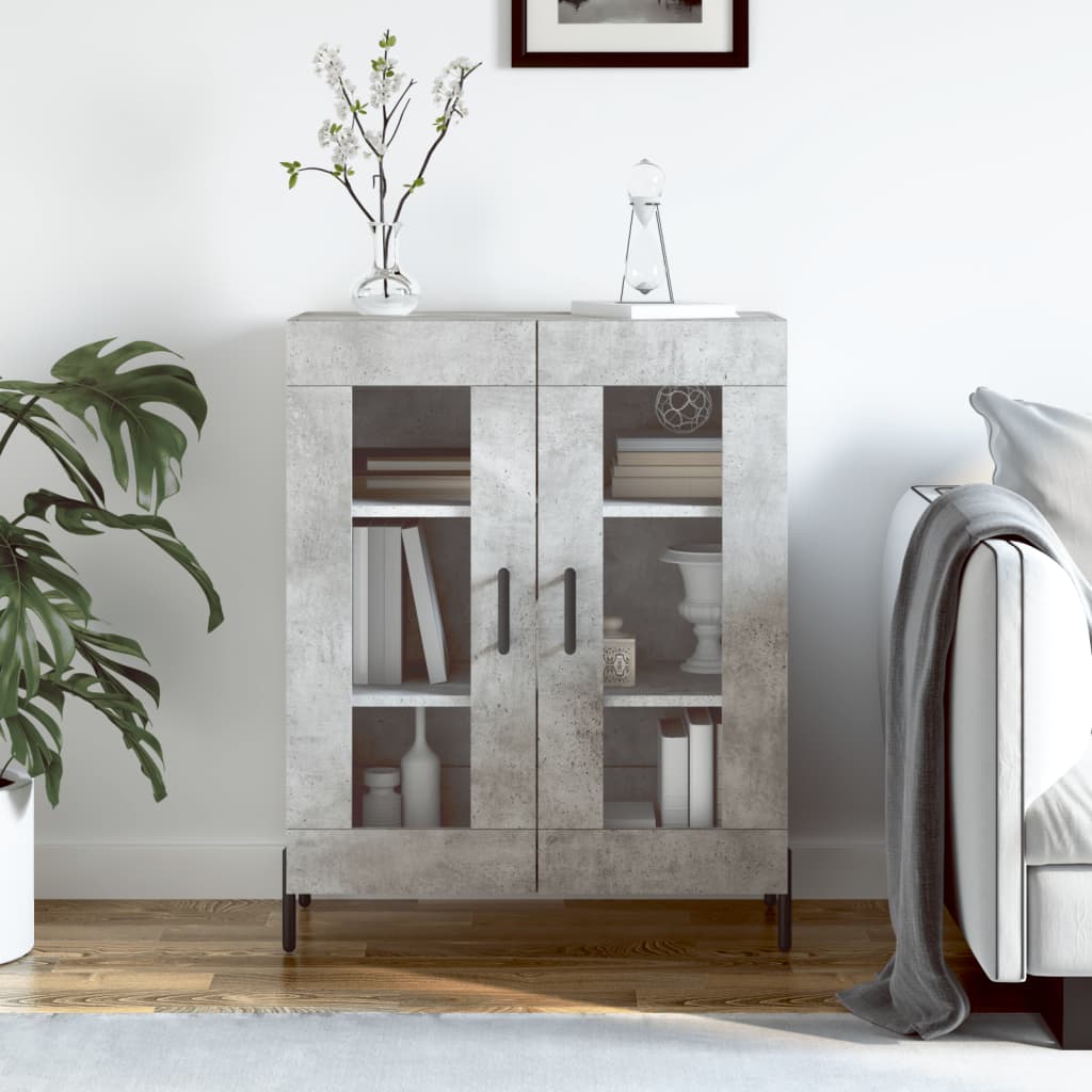 Dressoir 69,5x34x90 cm bewerkt hout betongrijs