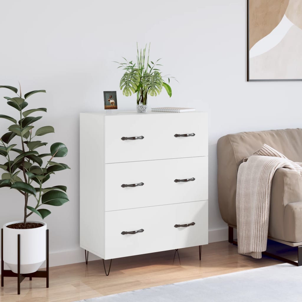 Dressoir 69,5x34x90 cm bewerkt hout wit