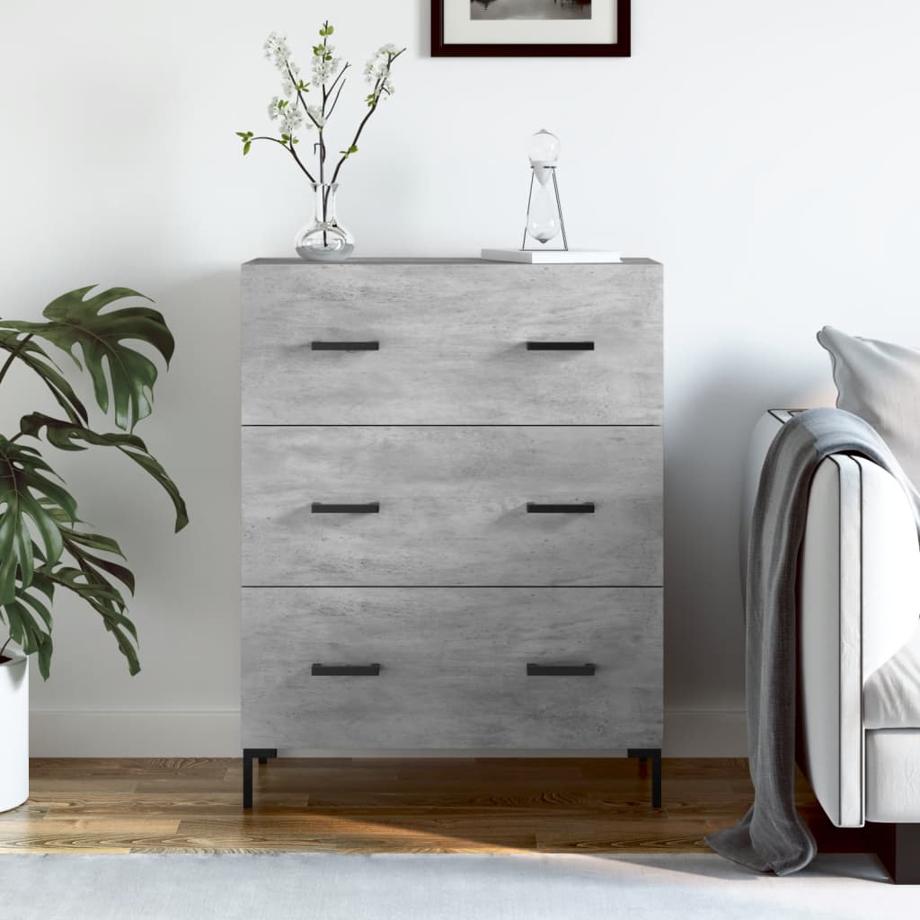 Dressoir 69,5x34x90 cm bewerkt hout betongrijs