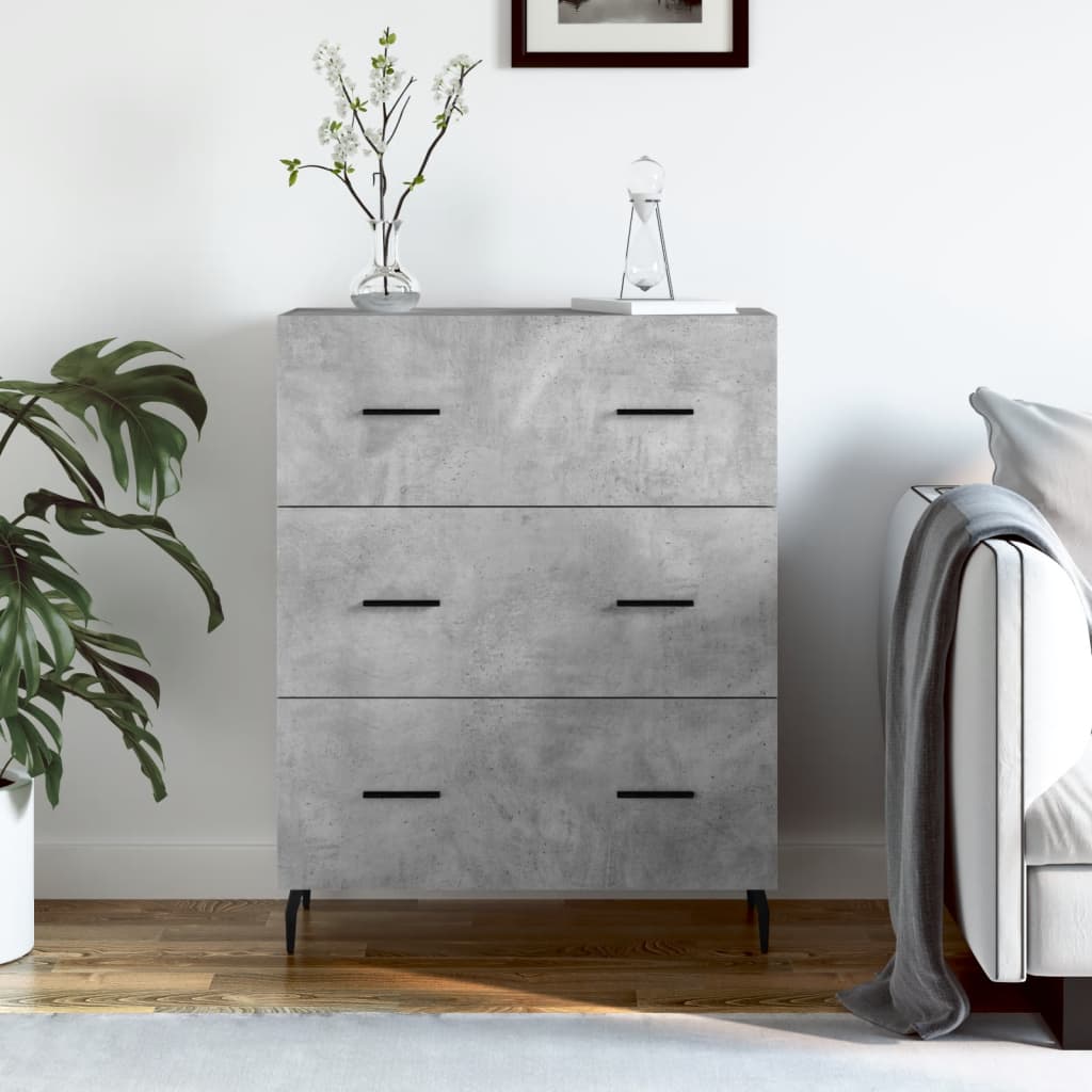 Dressoir 69,5x34x90 cm bewerkt hout betongrijs