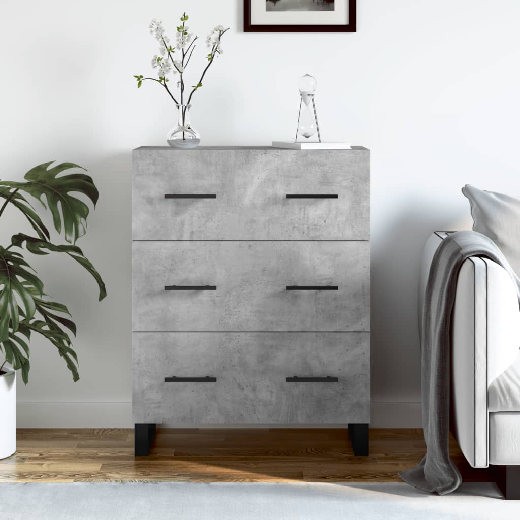 Dressoir 69,5x34x90 cm bewerkt hout betongrijs