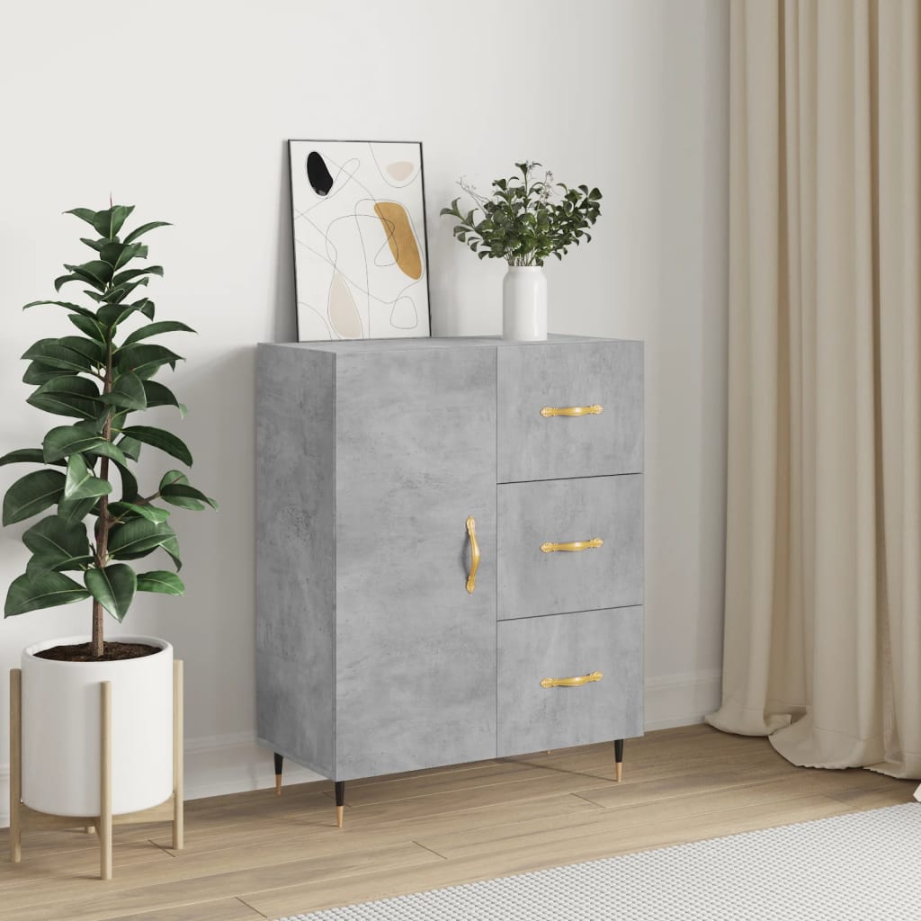 Dressoir 69,5x34x90 cm bewerkt hout betongrijs