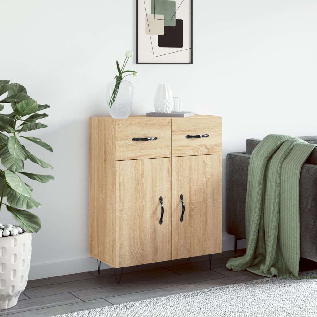 Dressoir 69,5x34x90 cm bewerkt hout sonoma eikenkleurig