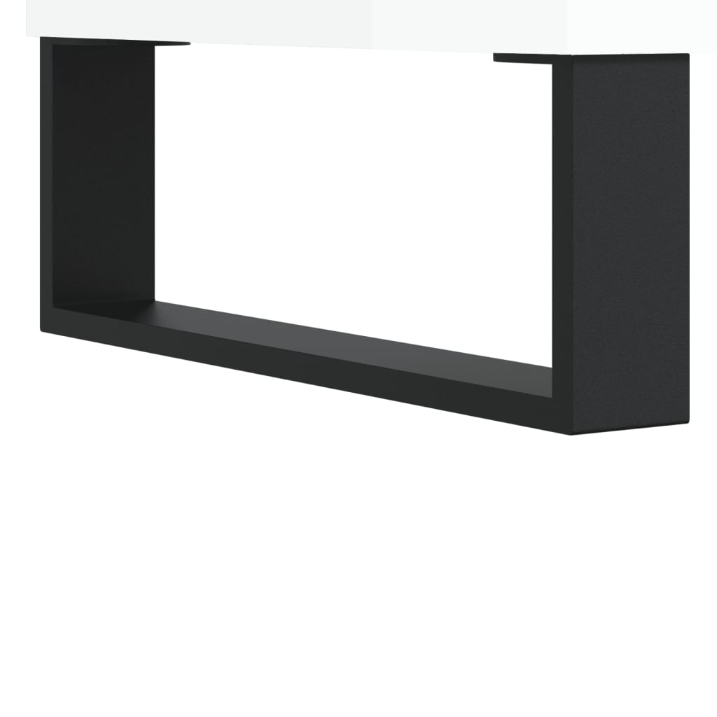 Dressoir 69,5x34x90 cm bewerkt hout hoogglans wit – afbeelding 11