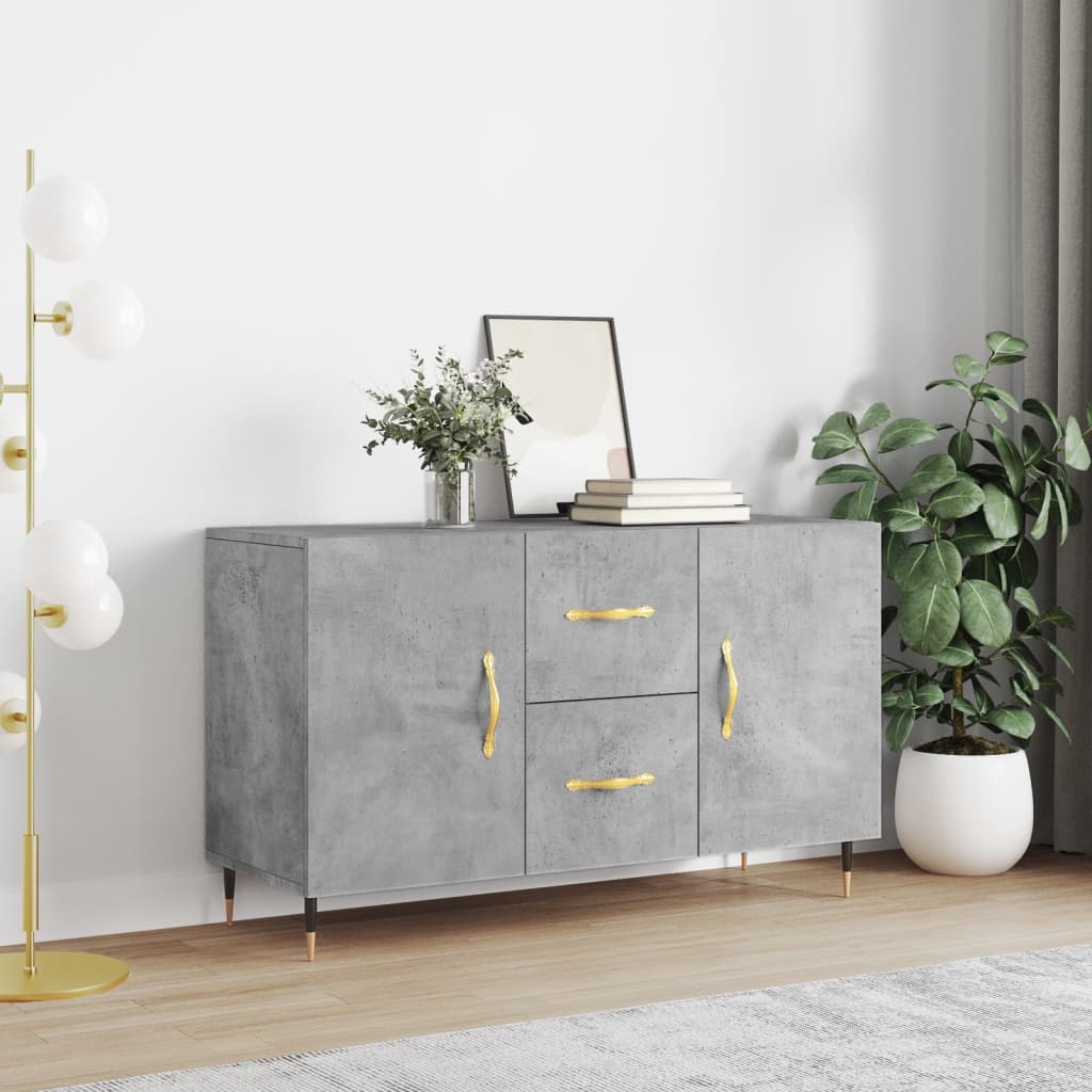 Dressoir 100x36x60 cm bewerkt hout betongrijs – afbeelding 1