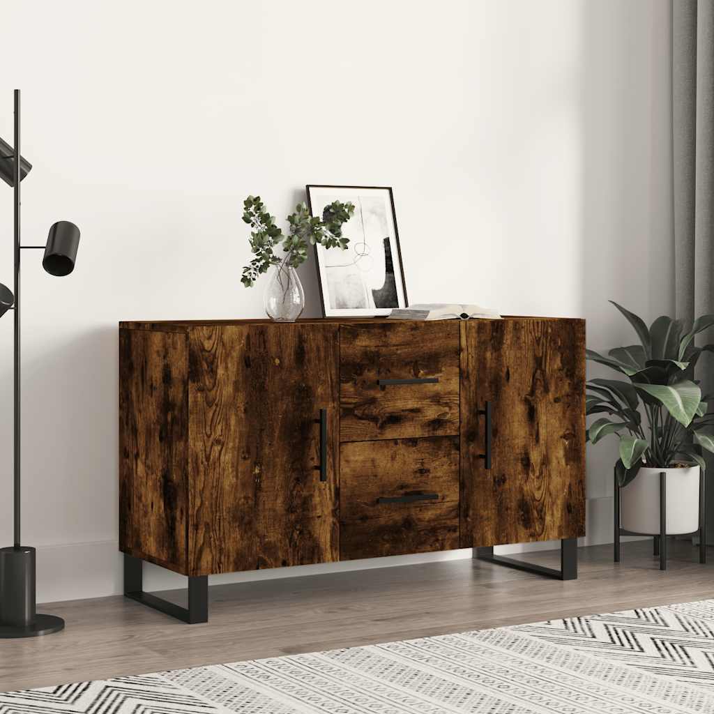 Dressoir 100x36x60 cm bewerkt hout gerookt eikenkleurig
