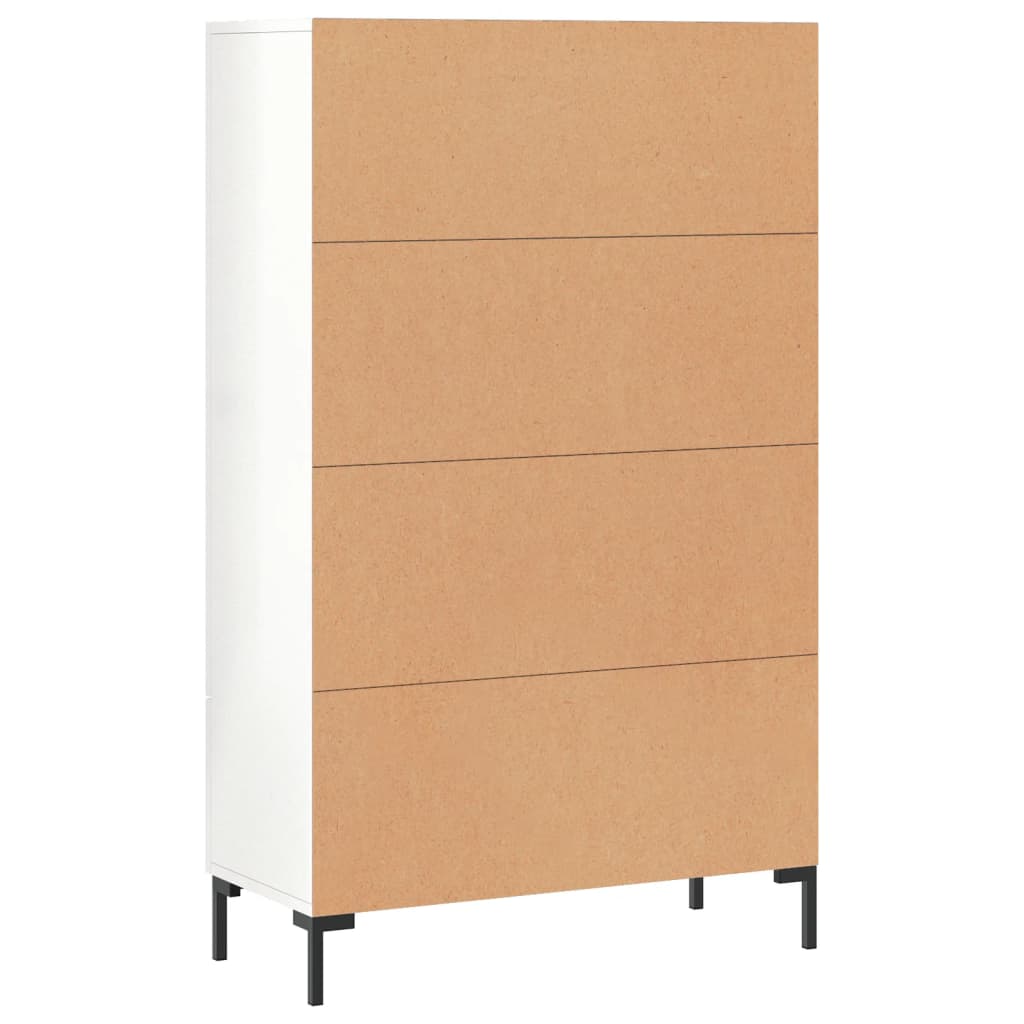Hoge kast 69,5x31x115 cm bewerkt hout hoogglans wit – afbeelding 8