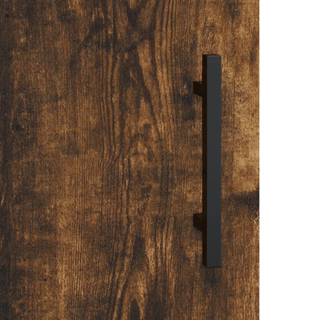 Hoge kast 69,5x31x115 cm bewerkt hout gerookt eikenkleurig – afbeelding 10