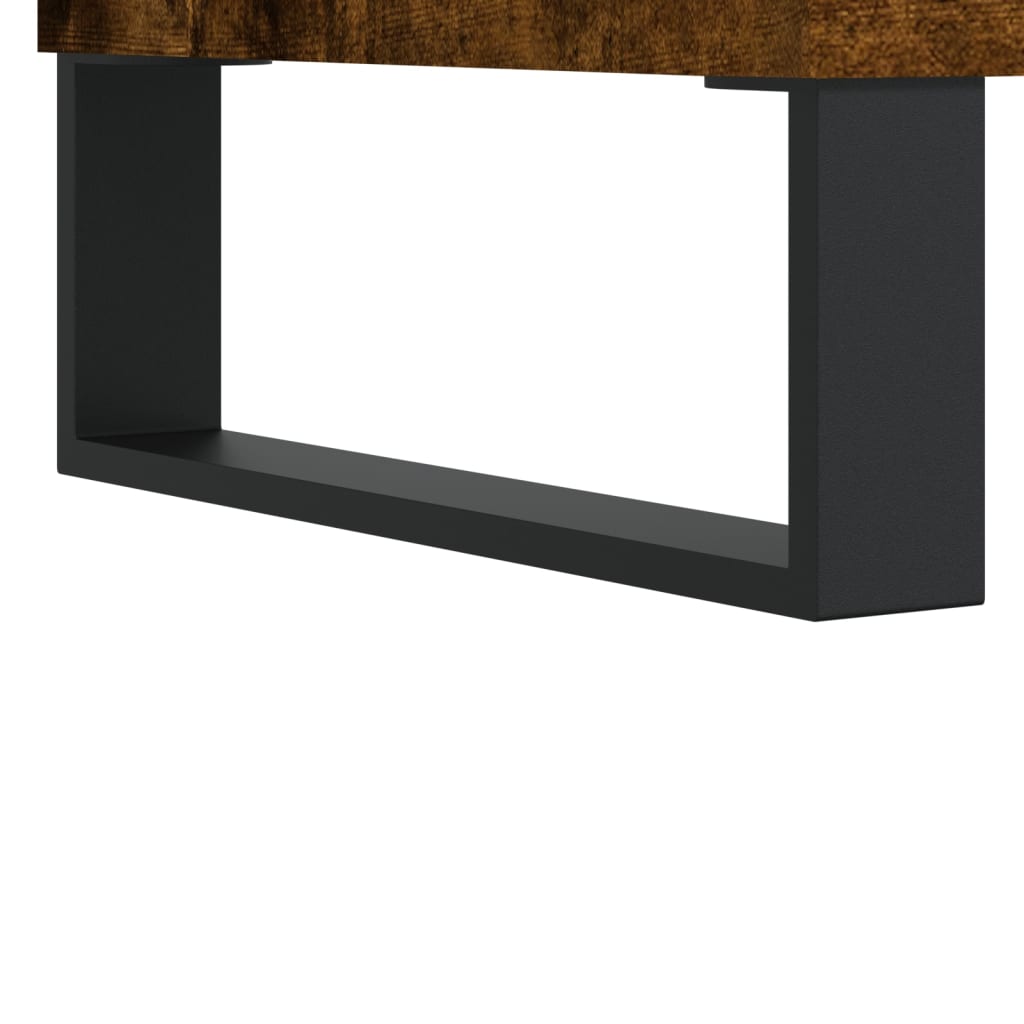 Hoge kast 69,5x31x115 cm bewerkt hout gerookt eikenkleurig – afbeelding 11