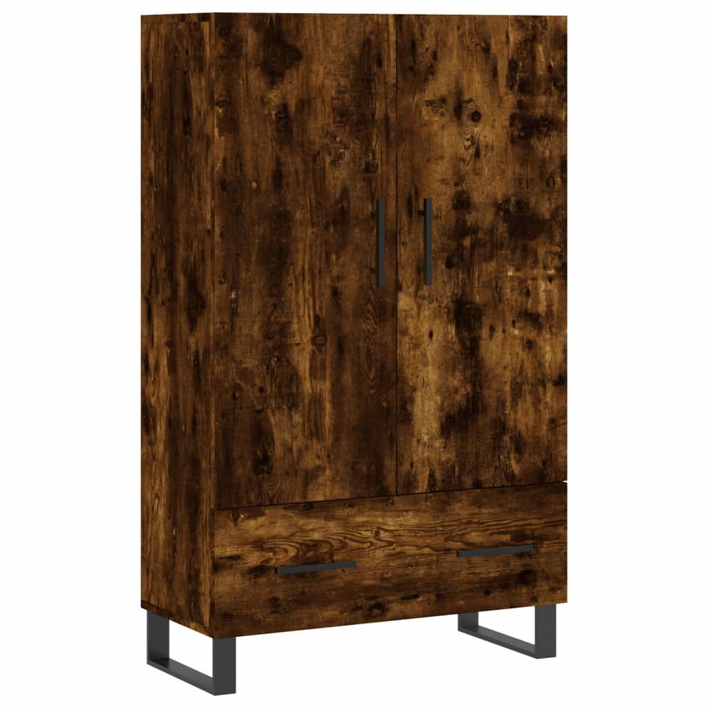 Hoge kast 69,5x31x115 cm bewerkt hout gerookt eikenkleurig – afbeelding 2