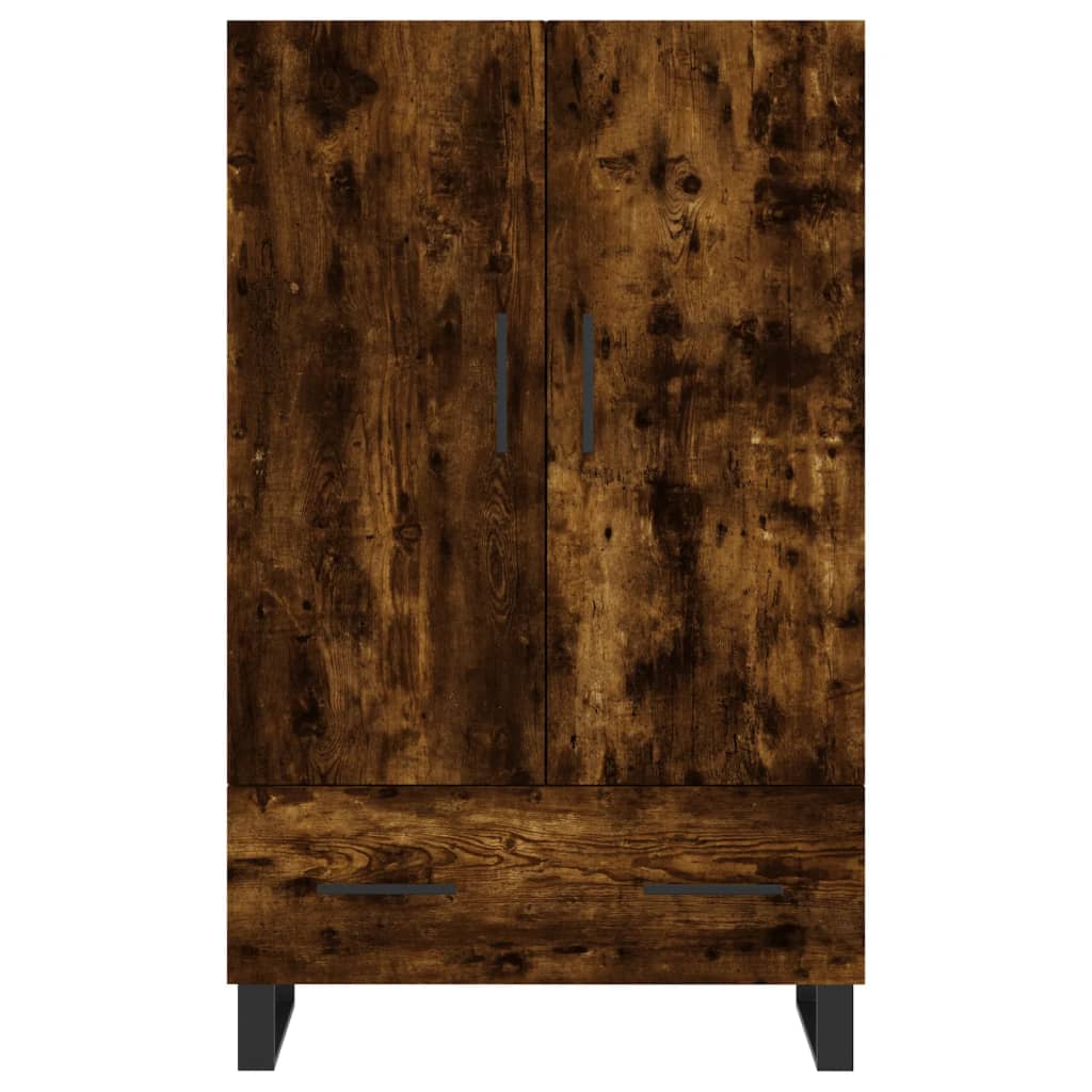 Hoge kast 69,5x31x115 cm bewerkt hout gerookt eikenkleurig – afbeelding 6