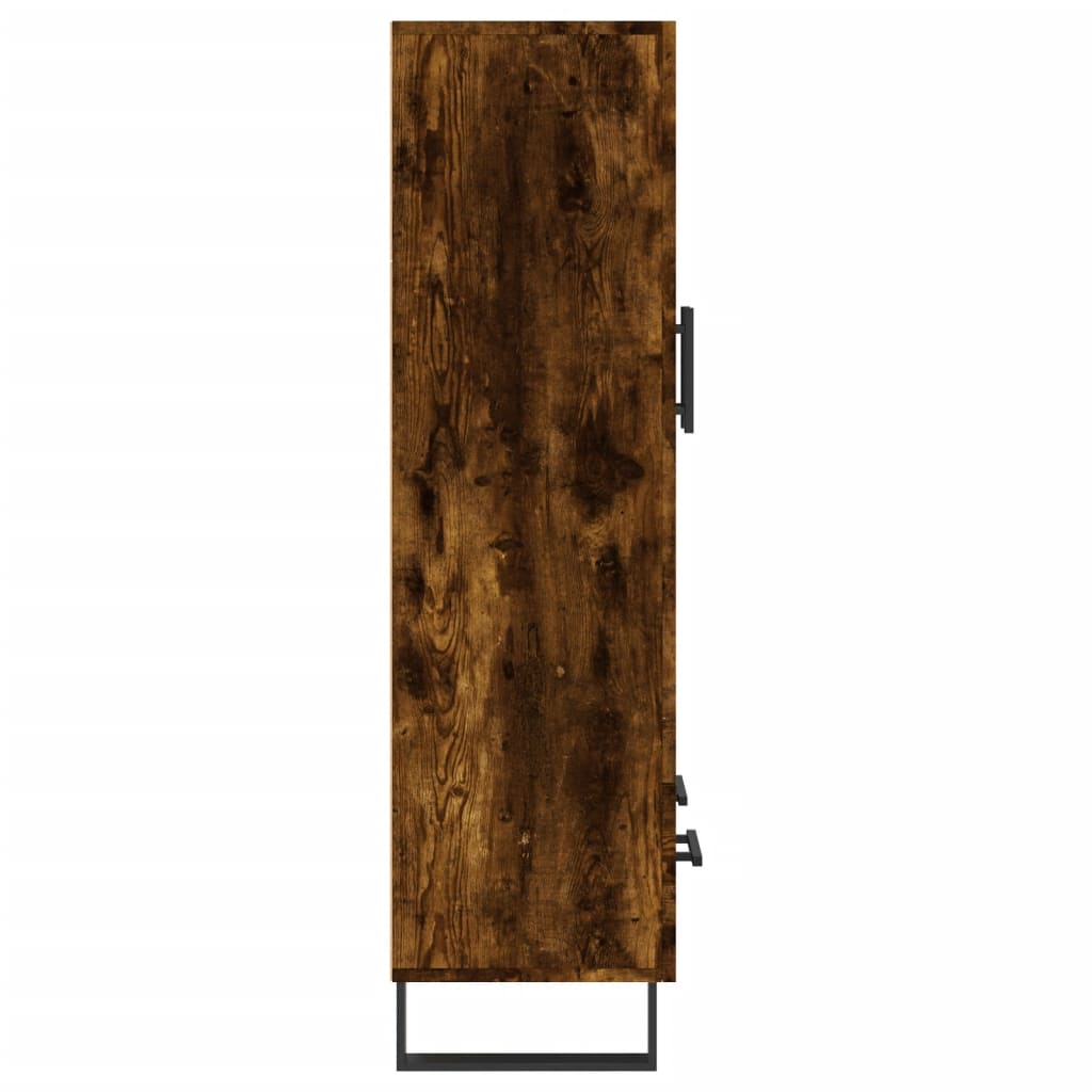 Hoge kast 69,5x31x115 cm bewerkt hout gerookt eikenkleurig – afbeelding 7