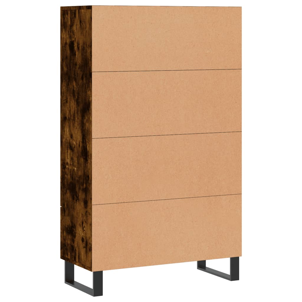 Hoge kast 69,5x31x115 cm bewerkt hout gerookt eikenkleurig – afbeelding 8