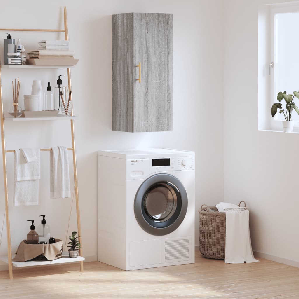 Bovenkast 34,5x34x90 cm grijs sonoma eikenkleurig