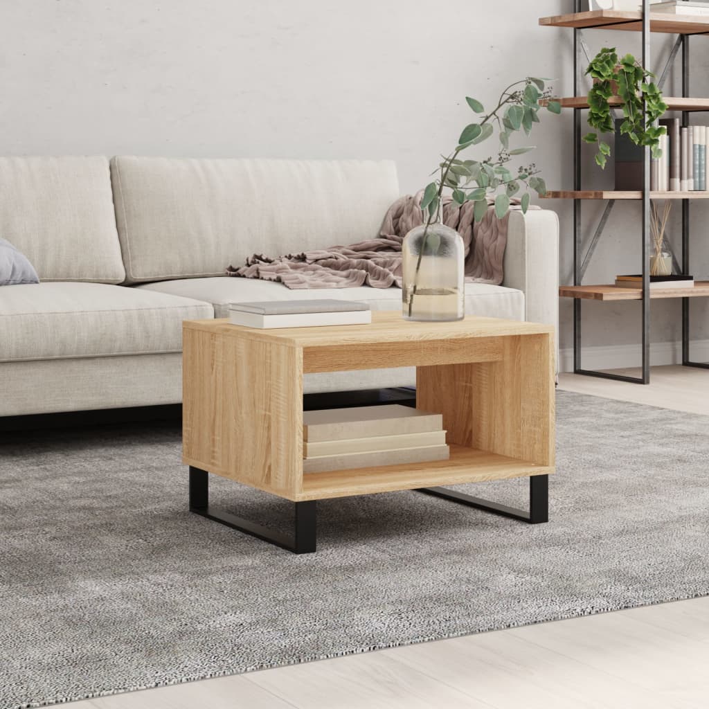 Salontafel 60x50x40 cm bewerkt hout sonoma eikenkleurig – afbeelding 1