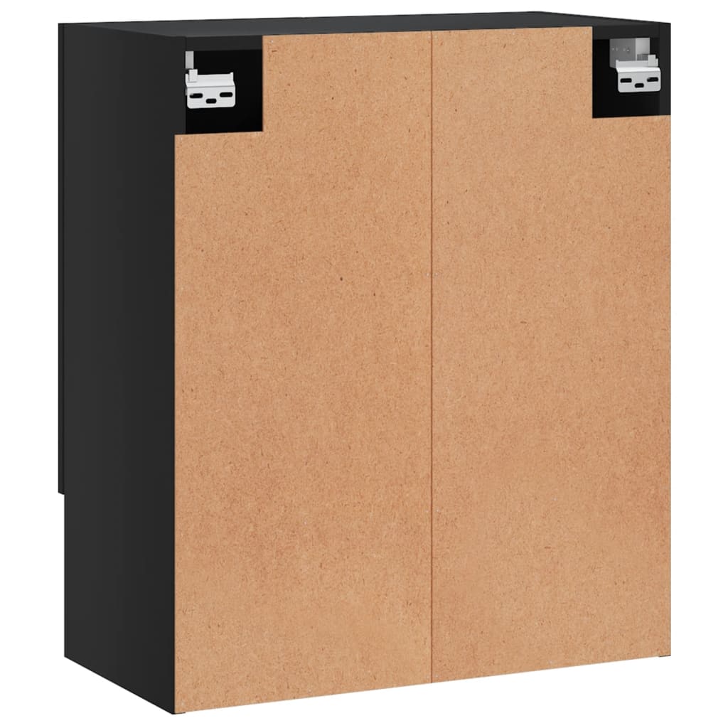 Wandkast 60x31x70 cm bewerkt hout zwart – afbeelding 8