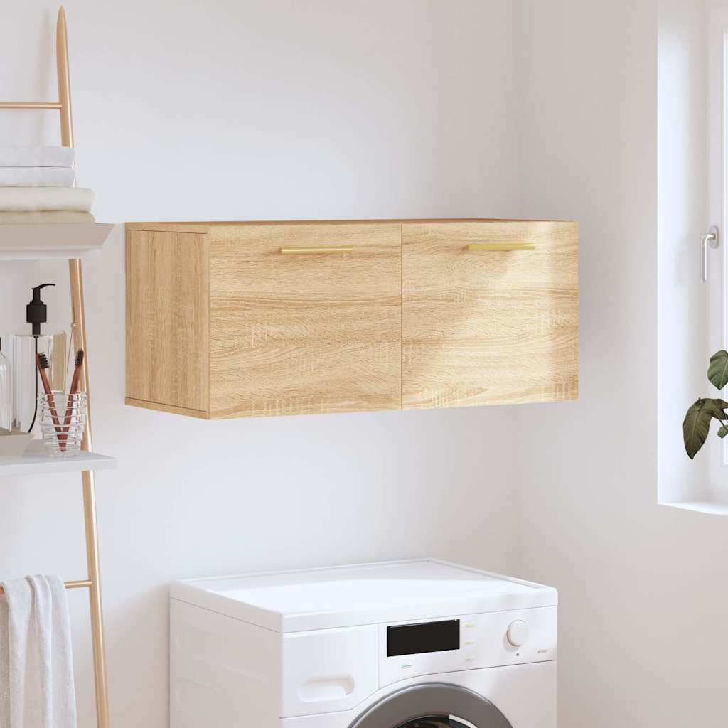 Wandkast 80x36,5x35 cm bewerkt hout sonoma eikenkleurig