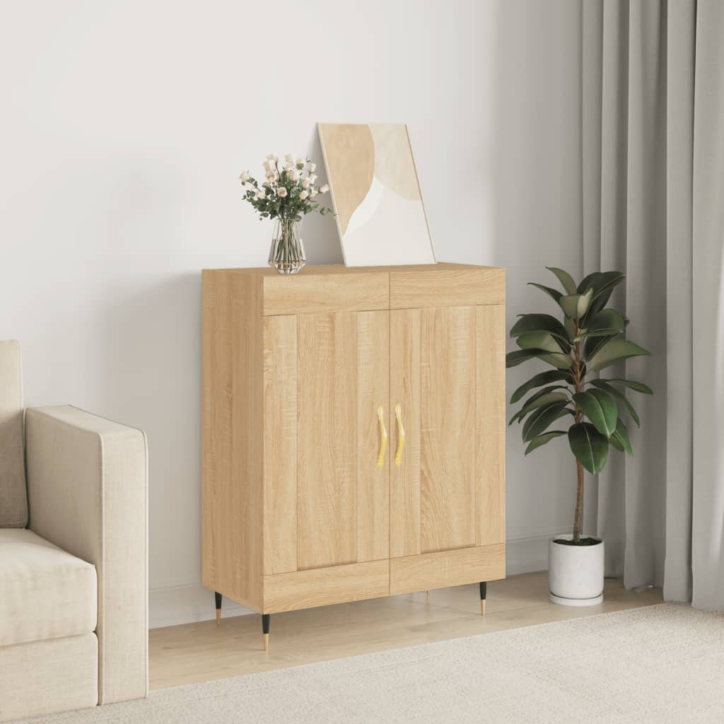 Dressoir 69,5x34x90 cm bewerkt hout sonoma eikenkleurig