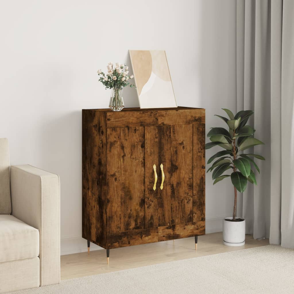 Dressoir 69,5x34x90 cm bewerkt hout gerookt eikenkleurig – afbeelding 1