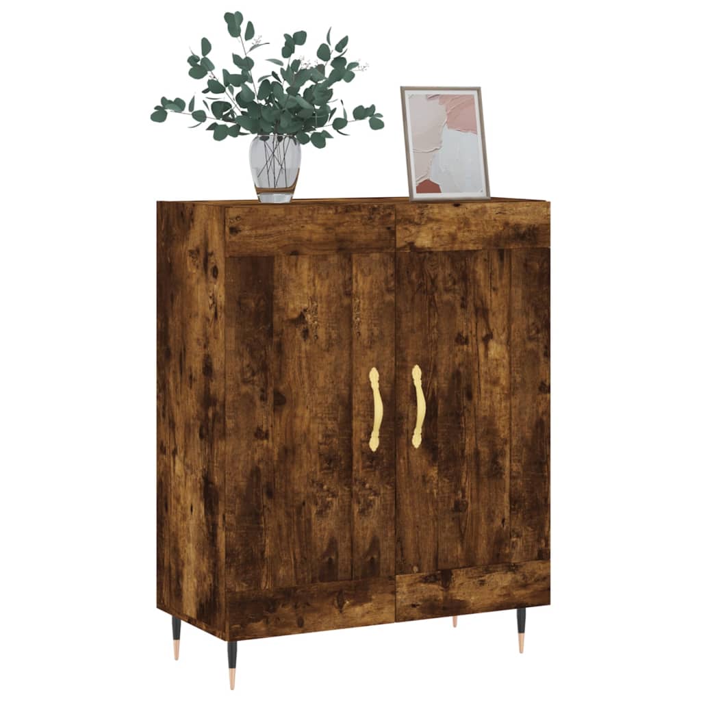 Dressoir 69,5x34x90 cm bewerkt hout gerookt eikenkleurig – afbeelding 3