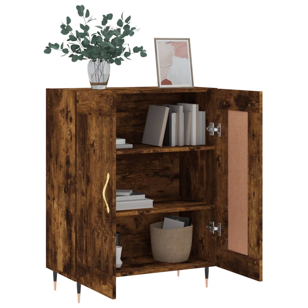 Dressoir 69,5x34x90 cm bewerkt hout gerookt eikenkleurig – afbeelding 4