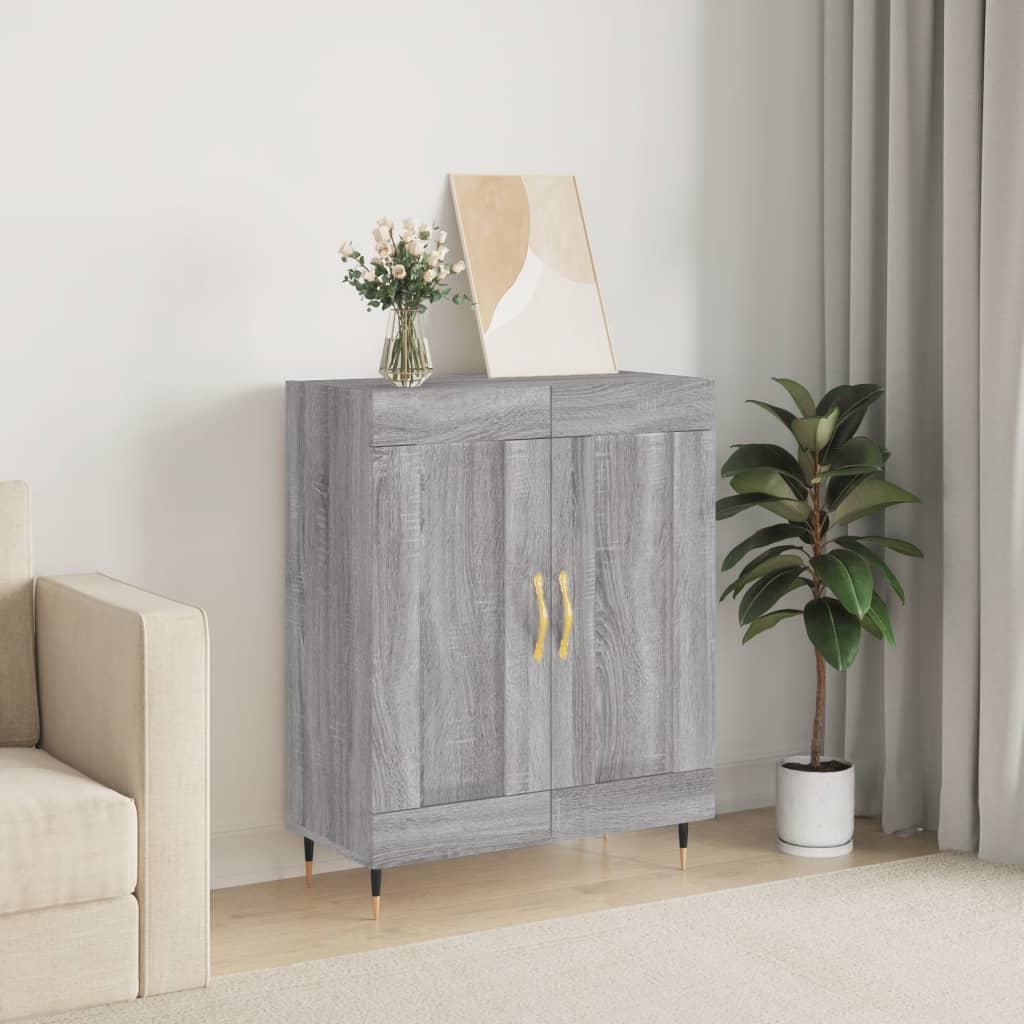 Dressoir 69,5x34x90 cm bewerkt hout grijs sonoma eikenkleurig