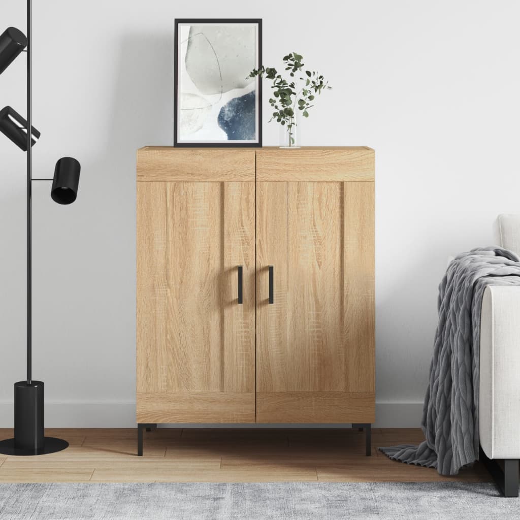 Dressoir 69,5x34x90 cm bewerkt hout sonoma eikenkleurig – afbeelding 1