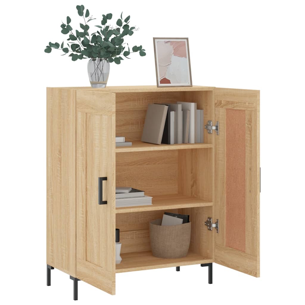 Dressoir 69,5x34x90 cm bewerkt hout sonoma eikenkleurig – afbeelding 4