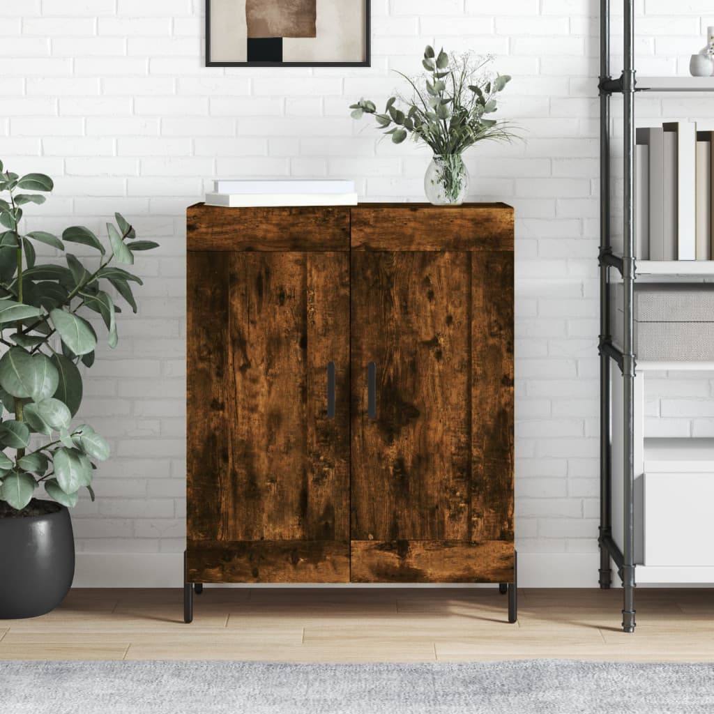 Dressoir 69,5x34x90 cm bewerkt hout gerookt eikenkleurig – afbeelding 1