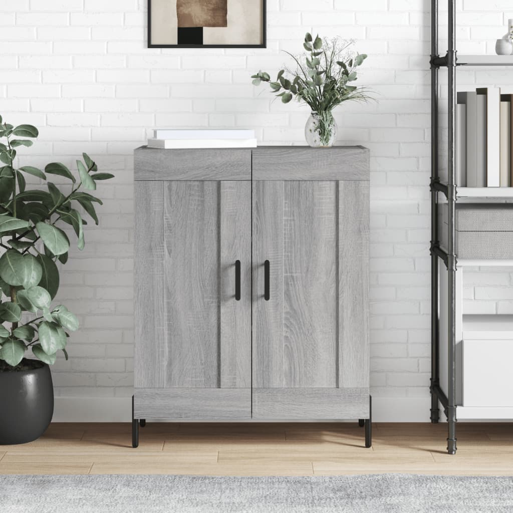 Dressoir 69,5x34x90 cm bewerkt hout grijs sonoma eikenkleurig – afbeelding 1