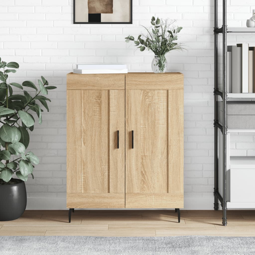 Dressoir 69,5x34x90 cm bewerkt hout sonoma eikenkleurig – afbeelding 1