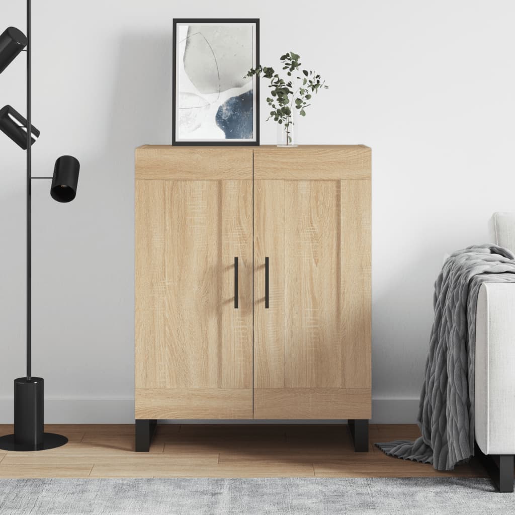 Dressoir 69,5x34x90 cm bewerkt hout sonoma eikenkleurig – afbeelding 1