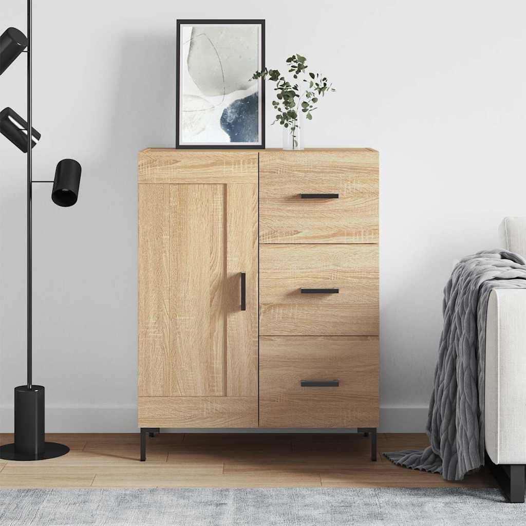 Dressoir 69,5x34x90 cm bewerkt hout sonoma eikenkleurig