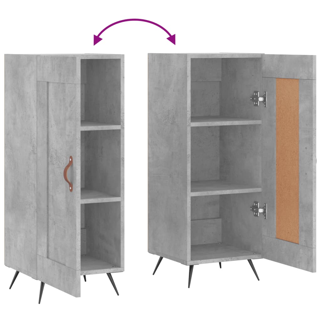 Dressoir 34,5x34x90 cm bewerkt hout betongrijs – afbeelding 9