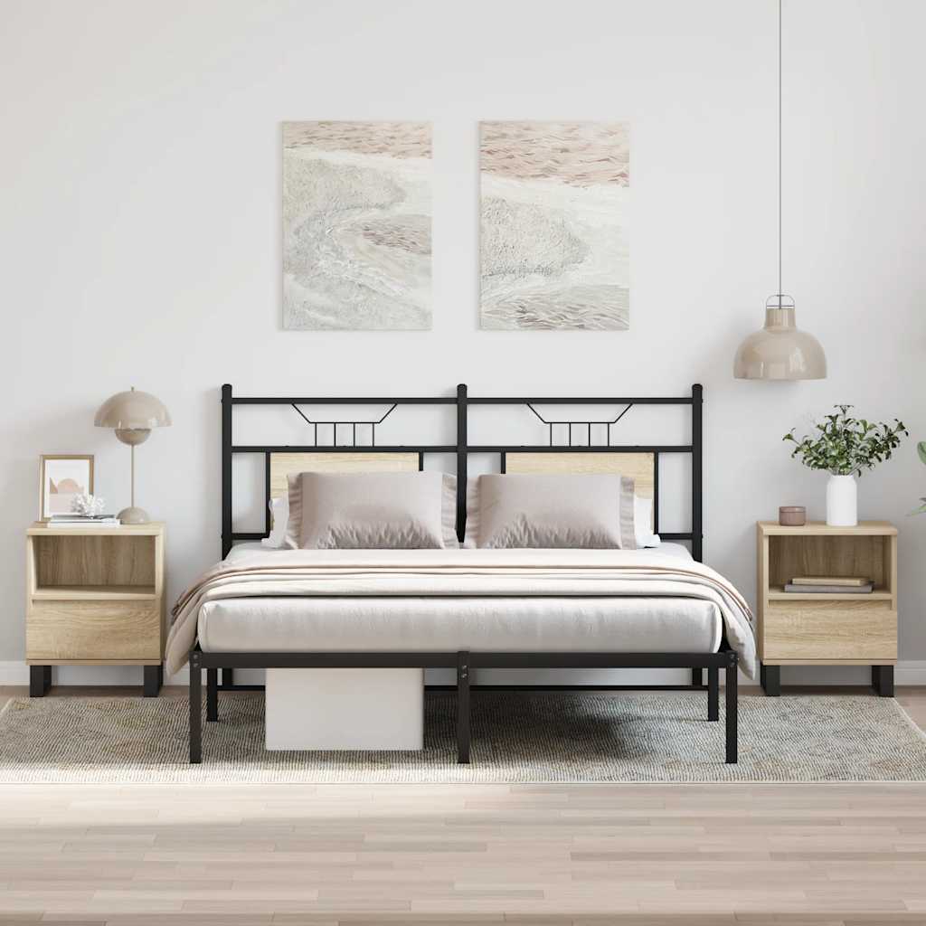 Nachtkastjes 2 st 40x35x50 cm sonoma eikenkleurig